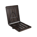 Breeins 3-Piece Rattan Plastic Outdoor Folding Table Bench Set