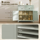 HOMCOM Sideboard, Kitchen Storage Cabinet w/ Adjustable Shelf, Drawer, Green