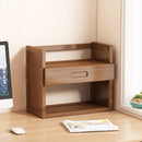 Livingandhome Natural Bamboo 2-Tier Desk Shelf
