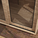 PawHut Dog Crate Furniture w/ Sliding Door, Walnut Brown