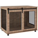 PawHut Dog Crate Furniture w/ Sliding Door, Walnut Brown