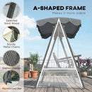 Outsunny 3 Seater Garden Swing Seat with Canopy, Outdoor Hammock Bench, Grey