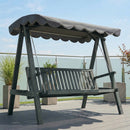 Outsunny 3 Seater Garden Swing Seat with Canopy, Outdoor Hammock Bench, Grey