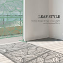 Outsunny 6.5FT Metal Outdoor Privacy Screen Panel w/ Stand, Leaf Style