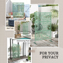 Outsunny 6.5FT Metal Outdoor Privacy Screen Panel w/ Stand, Leaf Style