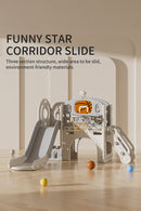 Kidkid Toddler Slide And Climber Playset With Basketball Hoop And Telescope