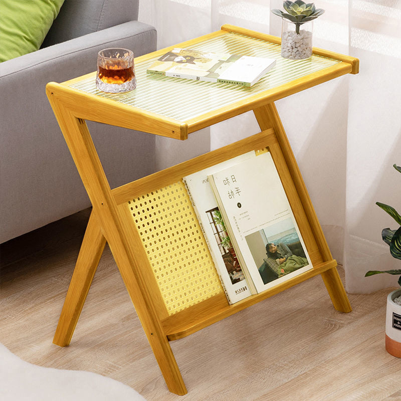 Livingandhome Small Bamboo End Table