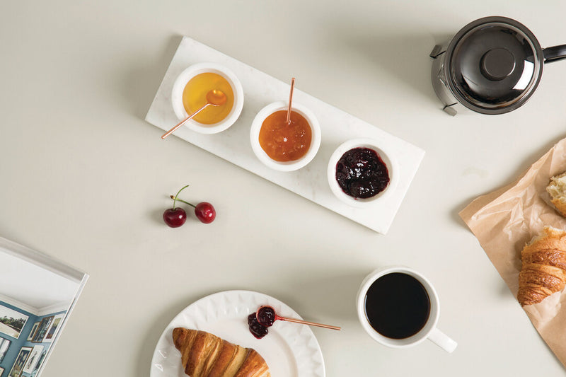 Monzaro Marble Dip Bowls with Board Set