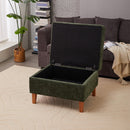Livingandhome Chenille Storage Bench with Rubberwood Legs