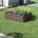 Garden Sanctuary Galvanized Steel Square Raised Garden Bed Planter Box