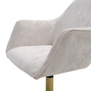 Livingandhome Velvet Upholstered Home Office Swivel Task Chair with Flared Arms