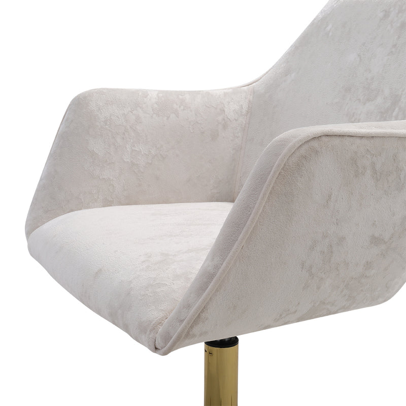 Livingandhome Velvet Upholstered Home Office Swivel Task Chair with Flared Arms