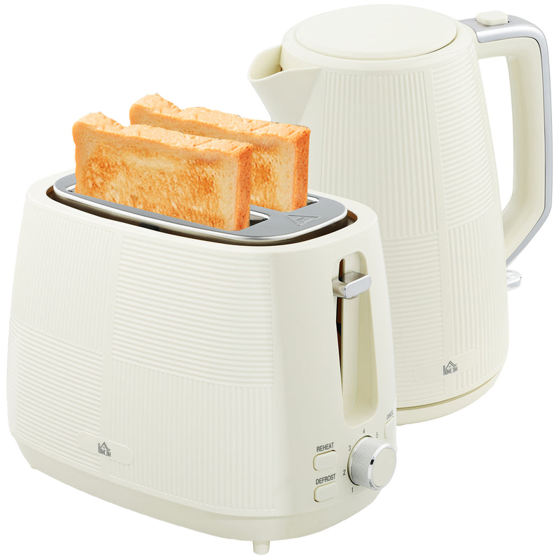HOMCOM 1.7L Fast Boil Electric Kettle and 2 Slice Water Toaster Set