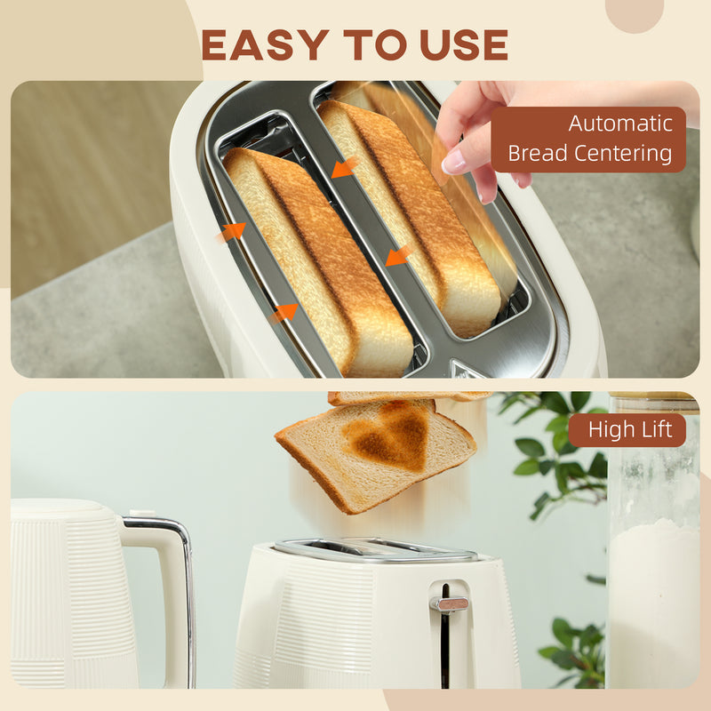 HOMCOM 1.7L Fast Boil Electric Kettle and 2 Slice Water Toaster Set