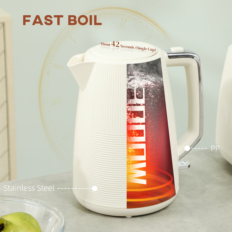 HOMCOM 1.7L Fast Boil Electric Kettle and 2 Slice Water Toaster Set