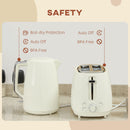 HOMCOM 1.7L Fast Boil Electric Kettle And 2 Slice Water Toaster Set