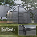 Outsunny Polycarbonate Walk-in Garden Greenhouse W/ Sliding Door