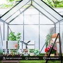 Outsunny Polycarbonate Walk-in Garden Greenhouse W/ Sliding Door