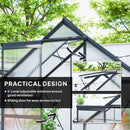 Outsunny Polycarbonate Walk-in Garden Greenhouse W/ Sliding Door