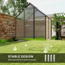 Outsunny Polycarbonate Walk-in Garden Greenhouse W/ Sliding Door