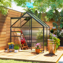 Outsunny Polycarbonate Walk-in Garden Greenhouse W/ Sliding Door