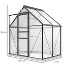 Outsunny Polycarbonate Walk-in Garden Greenhouse W/ Sliding Door
