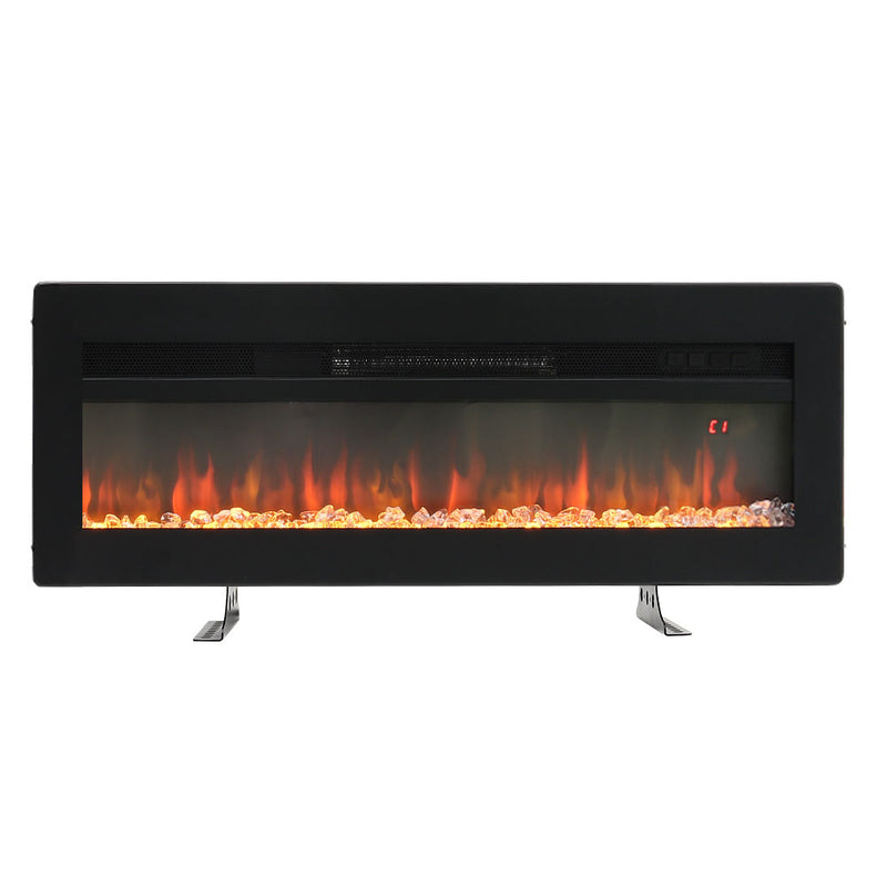 Electric Fireplace With Adjustable Flames, Wall Mounted Or Freestanding