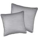 Luxury Enhanced Living Pair of Grey Velvet Cushion Covers