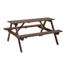 Breeins Solid Wood Rectangle Picnic Table and Bench Set