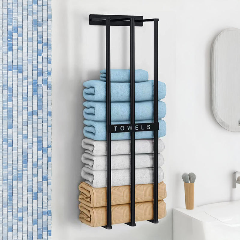 Lifeideas Durable & Chic: Premium Iron Space-Saving Bathroom Wall Mounted Towel Rack