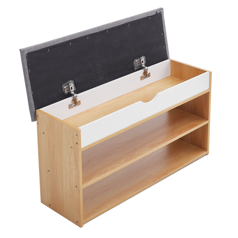 Livingandhome Compact 3-Tier Shoe Rack Bench