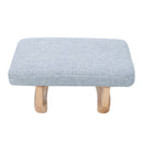 Livingandhome Compact Linen Footrest with Wooden Frame