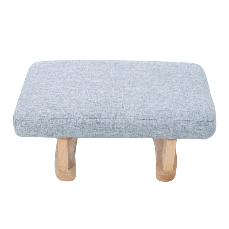 Livingandhome Compact Linen Footrest with Wooden Frame