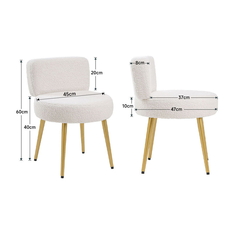 Livingandhome Cream Faux Fur Chair