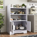 Livingandhome Contemporary Wooden Sideboard Cabinet with Open Storage