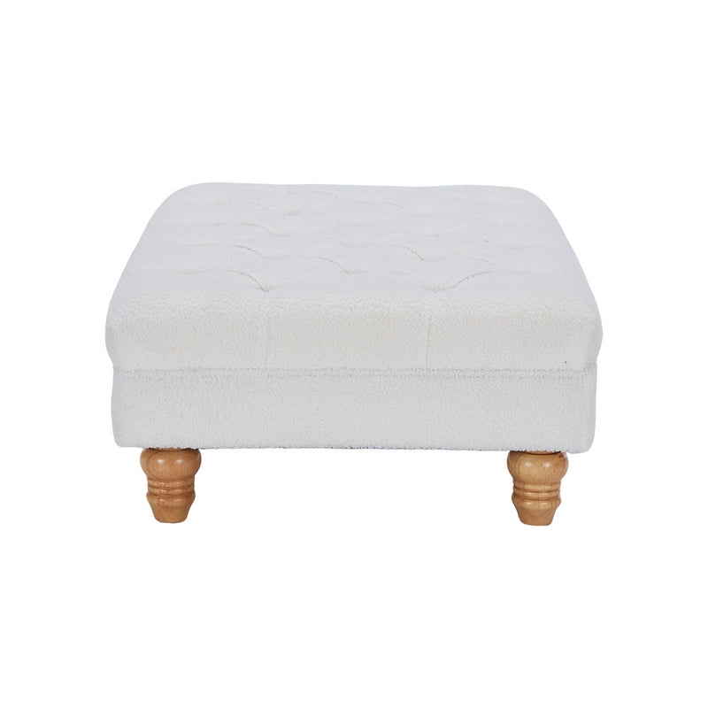 Livingandhome Teddy Fleece Upholstered Footstool