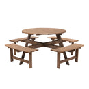8-Person Round Wood Picnic Table and Bench Set