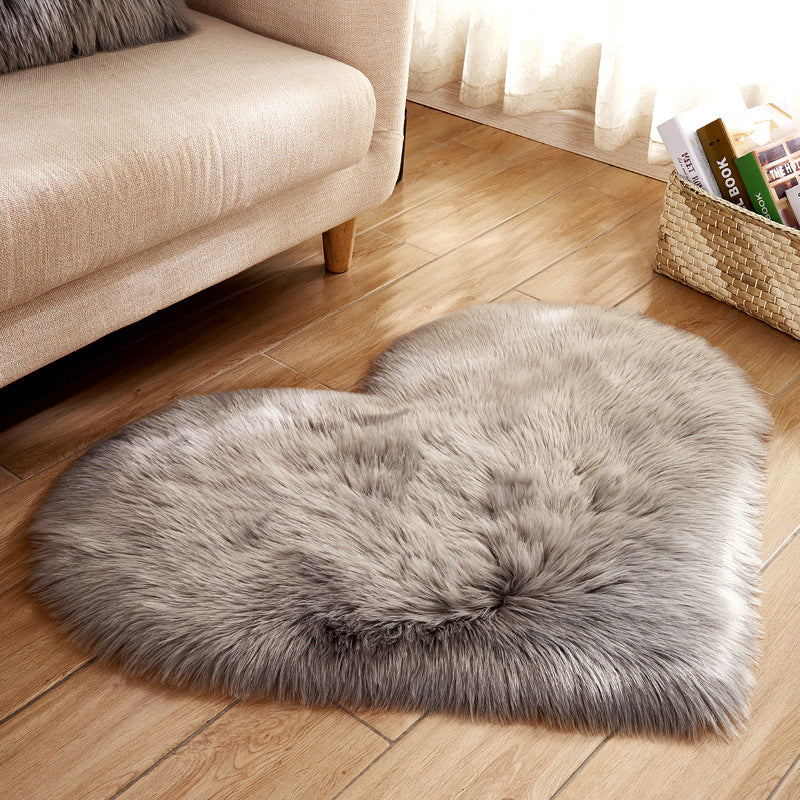 Lifeideas Heart Shaped Super Soft Shaggy Area Rug Grey