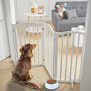 Kidkid 4 Panel Wooden Foldable Safety Gate with Stable Feet