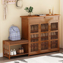 Livingandhome Wooden Shoe Storage Cabinet with Padded Seat