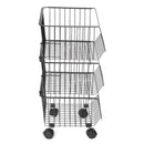 Livingandhome Stackable Rolling Metal Wire Basket Trolley Rack Fruit Vegetable Storage Holder For Kitchen