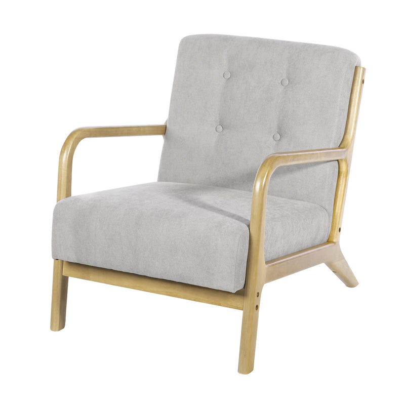 Livingandhome Solid Wooden Frame Upholstered Tufted Armchair