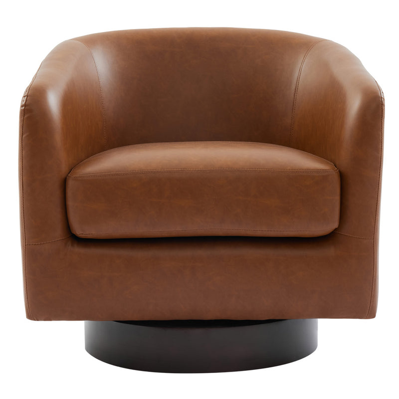 Livingandhome Brown Modern Swivel Single Armchair