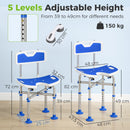 HOMCOM Shower Chair with U-Shaped Cutout, Height Adjustable Shower Chair