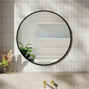 Cottonfy UK Round Bathroom Framed Mirror Wall Hanging