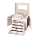 Sheonly Large Multi Tier Faux Leather Jewellery Storage Box with Handle