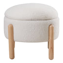 Livingandhome Upholstered Round Storage Ottoman Foot Rest