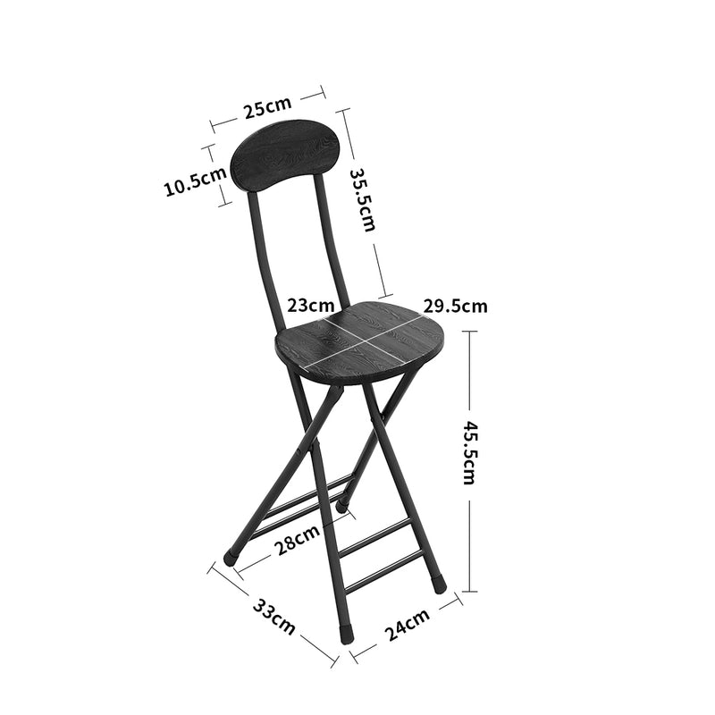 Livingandhome Set of 4 Compact Wooden Folding Chair with Metal Legs