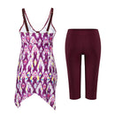 2 Piece Tankini Swimsuit with Double Shoulder Straps
