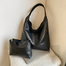 Modishion Black Vintage Tote Bucket Shoulder Bag